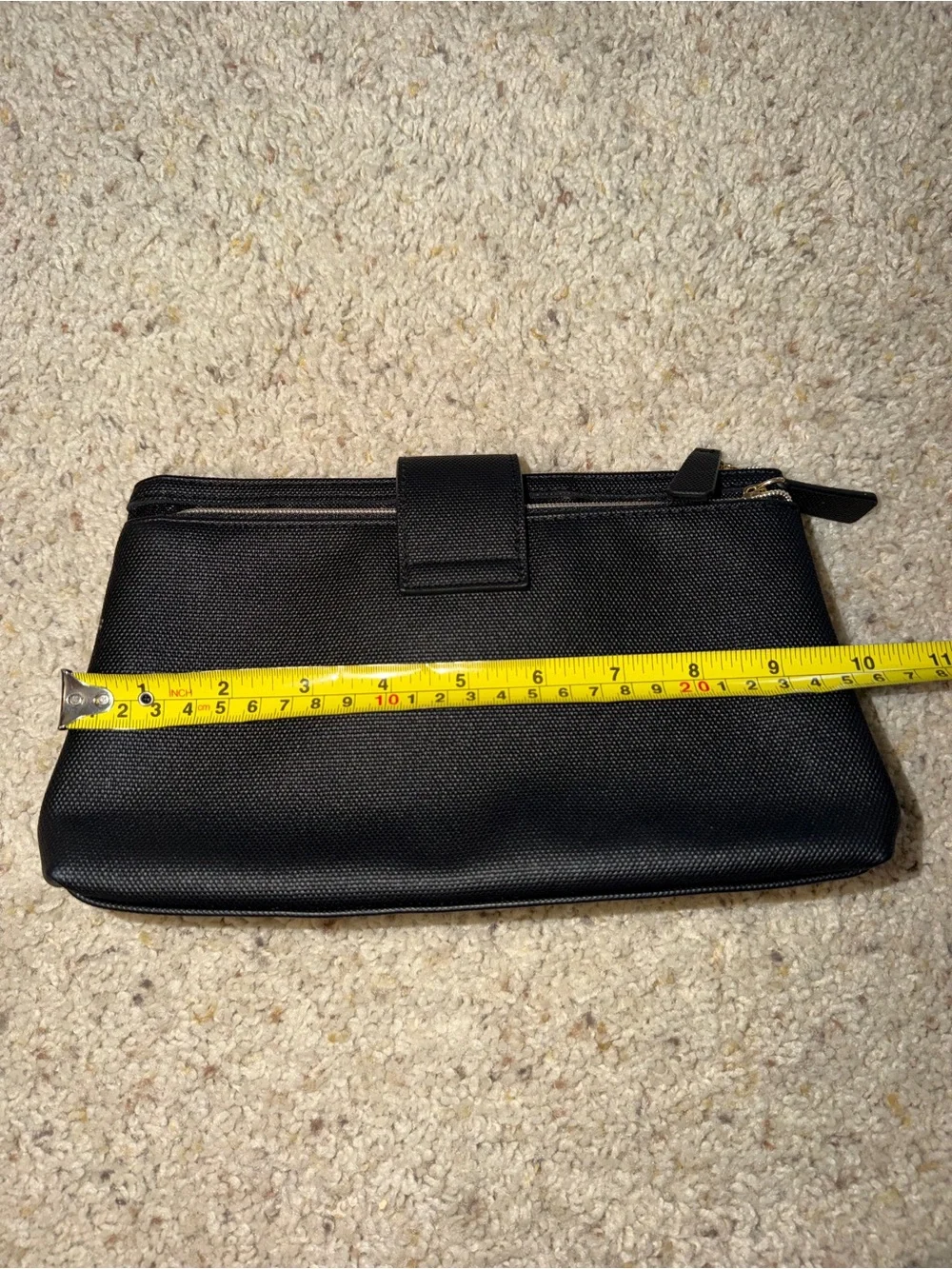 Classic Lancôme Black Women's Makeup Bag with Snap Detail